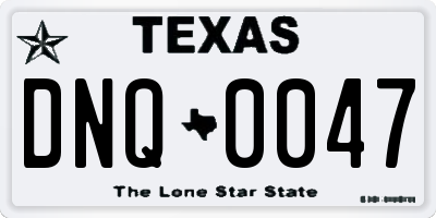 TX license plate DNQ0047
