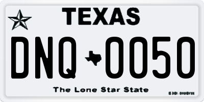 TX license plate DNQ0050