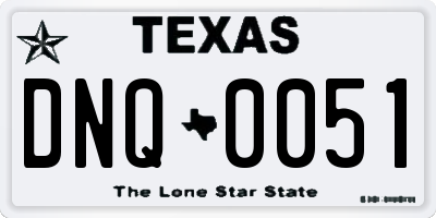 TX license plate DNQ0051