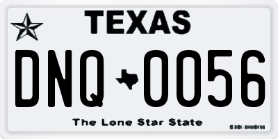 TX license plate DNQ0056