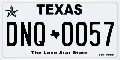TX license plate DNQ0057