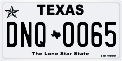 TX license plate DNQ0065