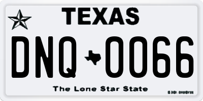 TX license plate DNQ0066