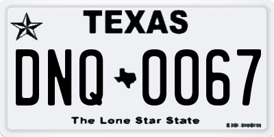 TX license plate DNQ0067