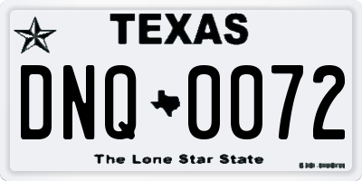 TX license plate DNQ0072