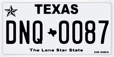 TX license plate DNQ0087
