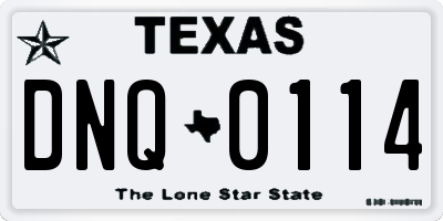 TX license plate DNQ0114