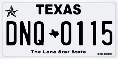 TX license plate DNQ0115