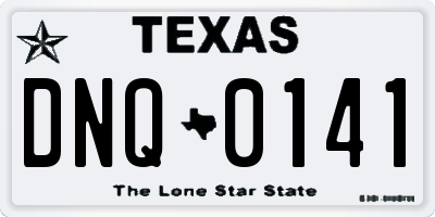 TX license plate DNQ0141