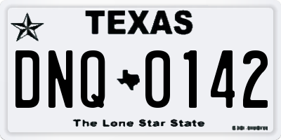 TX license plate DNQ0142