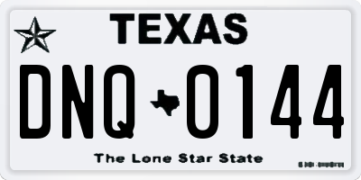 TX license plate DNQ0144