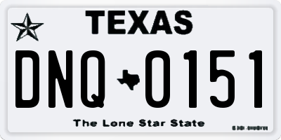 TX license plate DNQ0151