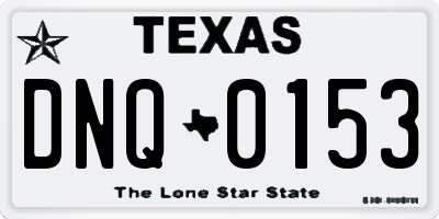 TX license plate DNQ0153