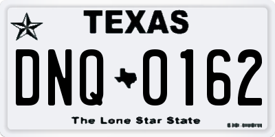TX license plate DNQ0162