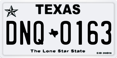 TX license plate DNQ0163