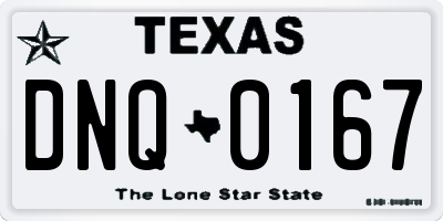TX license plate DNQ0167