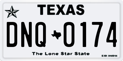 TX license plate DNQ0174