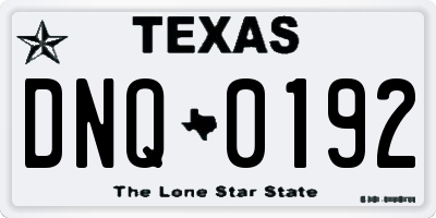 TX license plate DNQ0192