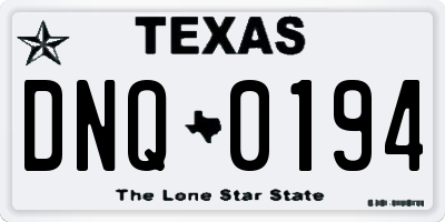TX license plate DNQ0194