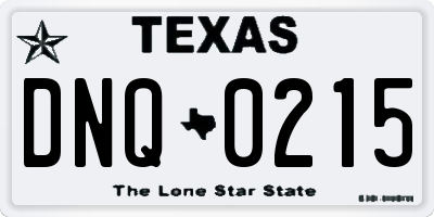 TX license plate DNQ0215
