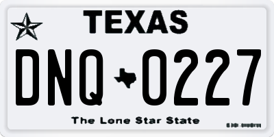 TX license plate DNQ0227
