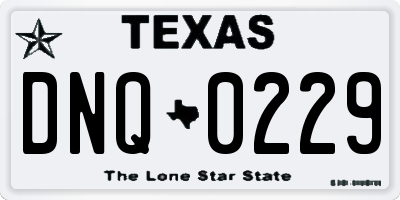 TX license plate DNQ0229