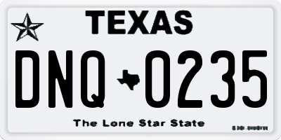 TX license plate DNQ0235