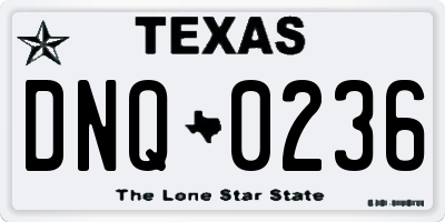 TX license plate DNQ0236