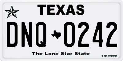 TX license plate DNQ0242