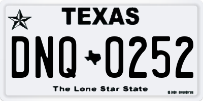 TX license plate DNQ0252