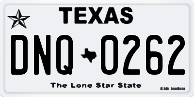 TX license plate DNQ0262