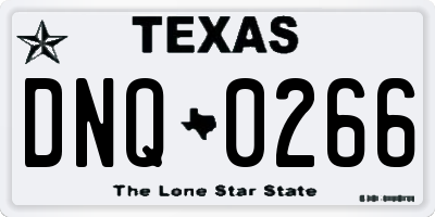 TX license plate DNQ0266