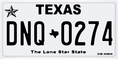 TX license plate DNQ0274