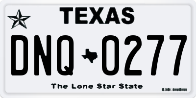TX license plate DNQ0277