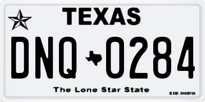 TX license plate DNQ0284