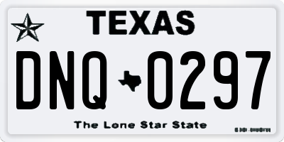 TX license plate DNQ0297