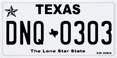 TX license plate DNQ0303