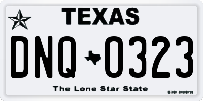 TX license plate DNQ0323