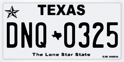 TX license plate DNQ0325