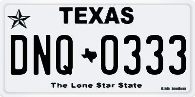 TX license plate DNQ0333