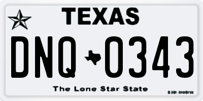 TX license plate DNQ0343