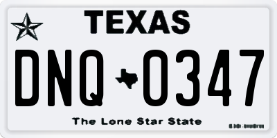 TX license plate DNQ0347