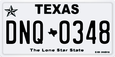 TX license plate DNQ0348