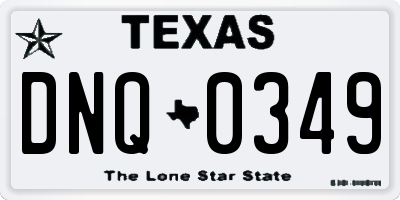 TX license plate DNQ0349