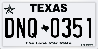 TX license plate DNQ0351