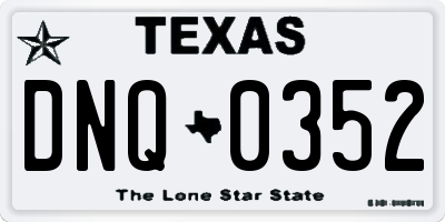 TX license plate DNQ0352