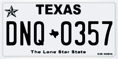 TX license plate DNQ0357