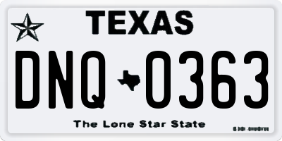 TX license plate DNQ0363