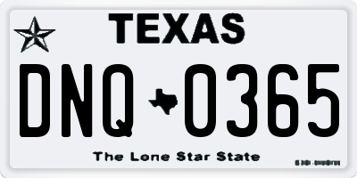 TX license plate DNQ0365