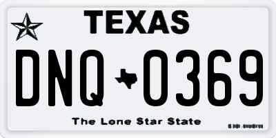 TX license plate DNQ0369